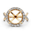 Twisted Halo XOXO Style Round Diamond Engagement Ring in 14k Yellow Gold 0.7Ct - javda.com 