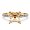 Round Diamond Semi Mount Engagement Ring in 18k Yellow Gold 0.5Ct - javda.com 