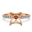 Round Diamond Semi Mount Engagement Ring in 18k Rose Gold 0.5Ct - javda.com 