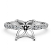 Round Diamond Semi Mount Engagement Ring in 18k White Gold 0.5Ct - javda.com 