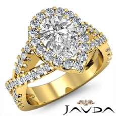 Halo Shared Prong Cross Shank diamond Hot Deals 14k Gold Yellow