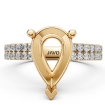 U Shape Prong Setting Diamond Engagement Pear Semi Mount Ring 14k Yellow Gold 0.5Ct - javda.com 