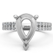 U Shape Prong Setting Diamond Engagement Pear Semi Mount Ring 14k White Gold 0.5Ct - javda.com 