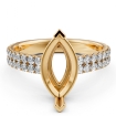 U Cut Prong Setting Diamond Engagement Marquise SemiMount Ring 14k Yellow Gold 0.5Ct - javda.com 