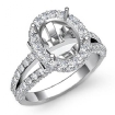 1.4Ct Diamond Engagement Ring 18k White Gold Oval Semi Mount Halo - javda.com 