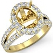 1.4Ct Diamond Engagement Ring 14k Gold Yellow Oval Semi Mount Halo Pave Setting