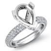 1.47Ct Diamond Pave Engagement Women Ring Pear Setting 18k White Gold - javda.com 