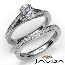 Petite Micro Pave Bridal Sets diamond Ring 18k Gold White
