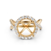 Twisted Halo XOXO Style Round Diamond Engagement Ring in 14k Yellow Gold 0.7Ct - javda.com 