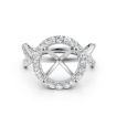 Twisted Halo XOXO Style Round Diamond Engagement Ring in 14k White Gold 0.7Ct - javda.com 