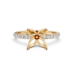 Round Diamond Semi Mount Engagement Ring in 14k Yellow Gold 0.5Ct - javda.com 