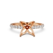 Round Diamond Semi Mount Engagement Ring in 14k Rose Gold 0.5Ct - javda.com 