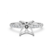 Round Diamond Semi Mount Engagement Ring in 18k White Gold 0.5Ct - javda.com 