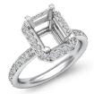 0.56Ct Halo Diamond Engagement Emerald Semi Mount Ring 18k White Gold - javda.com 