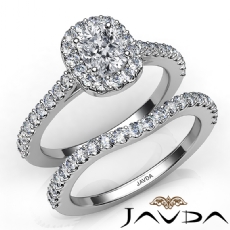 U Pave Halo Wedding Bridal Set diamond Ring Platinum 950