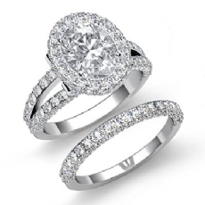 Split Shank Circa Halo Bridal diamond  Platinum 950