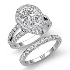 Celebrity Wedding Bridal Set diamond  14k Gold White