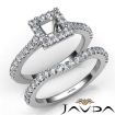 Diamond Princess Cut Semi Mount Engagement Ring Bridal Set 14k White Gold 1Ct - javda.com 