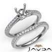 Asscher Cut Diamond Semi Mount Engagement Ring Bridal Set 14k White Gold 0.8Ct - javda.com 