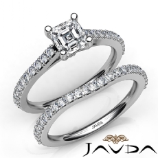 Double Prong Setting Bridal diamond Ring 14k Gold White