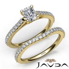 Double Prong Set Bridal diamond Ring 14k Gold Yellow