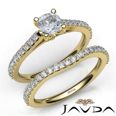 Double Prong Bridal Set diamond Ring 14k Gold Yellow