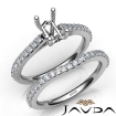 Emerald Cut Diamond Semi Mount Engagement Ring Bridal Set Platinum 950 0.8Ct - javda.com 