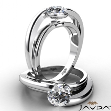 Bezel Set Solitaire diamond Ring Platinum 950