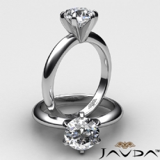 Six Prong Solitaire diamond Ring 18k Gold White