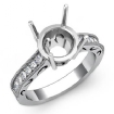 0.25Ct Round Diamond Vintage Engagement Ring Platinum 950 Semi Mount - javda.com 