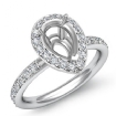 0.55Ct Diamond Engagement Ring Halo Platinum 950 Pear Semi Mount - javda.com 