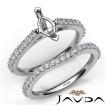 Marquise Diamond Semi Mount Engagement Ring Bridal Set 18k White Gold 0.8Ct - javda.com 
