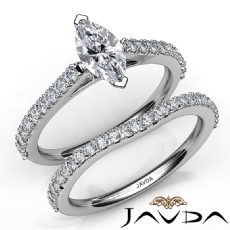 Prong Shank Bridal Set diamond Ring 18k Gold White