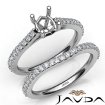 Oval Cut Diamond Semi Mount Engagement Ring Bridal Set 18k White Gold 0.8Ct - javda.com 