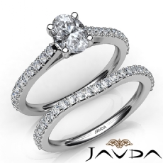 Sidestone Prong Set Bridal diamond Ring 18k Gold White
