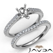 Pear Cut Diamond Semi Mount Engagement Ring Bridal Set Platinum 950 0.8Ct - javda.com 