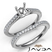 Princess Diamond Semi Mount Engagement Ring Bridal Set 18k White Gold 0.8Ct - javda.com 
