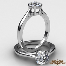Basket Tapered Solitaire diamond Ring 18k Gold White