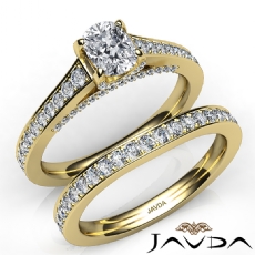 Micropave Bridal Set diamond Ring 14k Gold Yellow