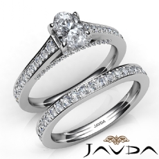 Bridge Accent Pave Bridal diamond Ring 18k Gold White