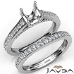 Princess Diamond Engagement Semi Mount Ring Bridal Sets 14k Gold White 1.25Ct