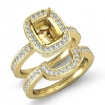 1.38Ct Diamond Cushion Wedding Band Semi Mount Ring 18k Yellow Gold Bridal Setting - javda.com 