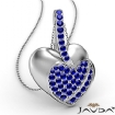 0Ct Round Sapphire Gemstone Filled Double Heart Pendant Necklace 14k Gold White
