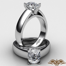 Dome Cathedral Solitaire diamond Ring 18k Gold White