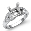 0.25Ct Round Diamond Engagement V Shape Pave Ring Platinum 950 Semi Mount - javda.com 