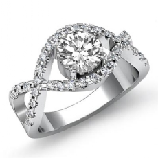 Cross Shank Prong Setting diamond Ring 14k Gold White