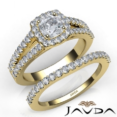 Bridge Accent Bridal Set diamond  14k Gold Yellow