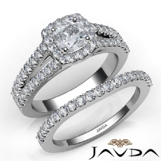 Bridge Accent Bridal Set diamond Ring 14k Gold White