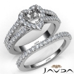 U Prong Diamond Engagement Semi Mount Ring Heart Bridal Set 14k White Gold 1.25Ct - javda.com 