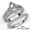 U Prong Diamond Engagement Semi Mount Ring Marquise Bridal Set Platinum 950 1.25Ct - javda.com 